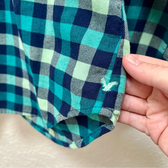 American Eagle‎ Outfitters Womens Flannel Shirt Plaid Long Sleeve Button Down - Picture 5 of 7